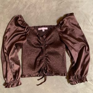 Brown long sleeve top